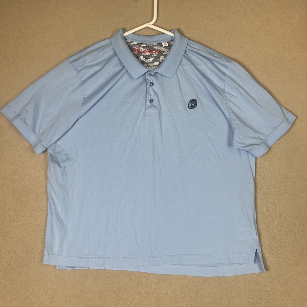 Robert Graham Polo Shirt Mens 3XL Blue Supima Cotton Classic Fit Skull Logo